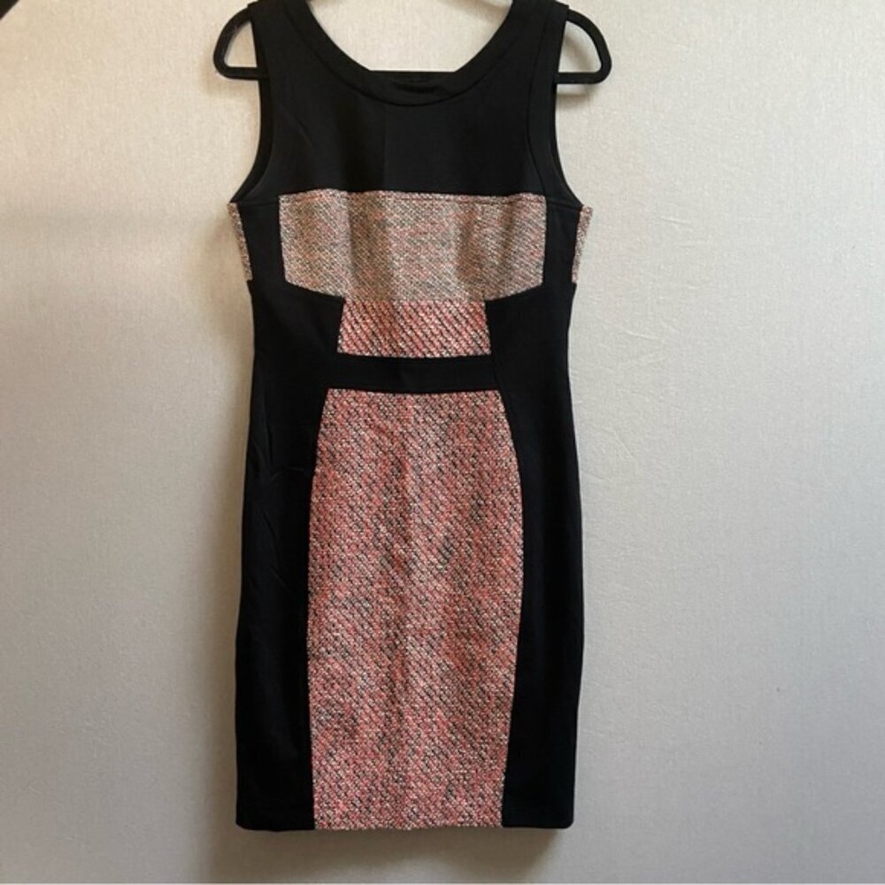 Yoana Baraschi Anthropologie Pink Black Tweed Bodycon Dress 10